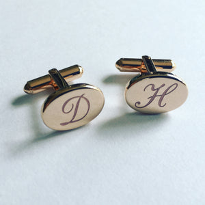 9ct Gold Personalised Cufflinks with Name or Initial