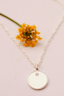 The Jonathan | Sterling Silver 13mm Name/Initial Birthstone Pendant