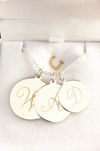 The David | Three Disc Family Necklace Sterling Silver