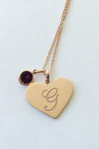 The Davina | 15mm Name or Initial Heart Pendant 9ct Gold