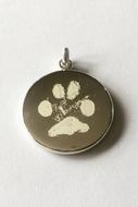 The Lucky | 13mm Paw Print and Name Pendant Sterling Silver