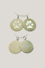 The Summer | 18mm Paw Print and Name Pendant Sterling Silver