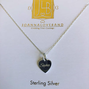 The Davina - Sterling Silver 15mm Name/Initial Heart Pendant