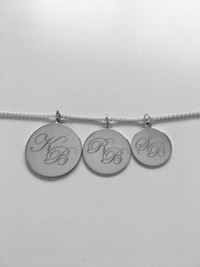 The David -  Sterling Silver Three Disc Family Necklace