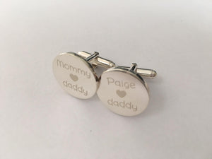 Sterling Silver Cufflinks with Name or Initals