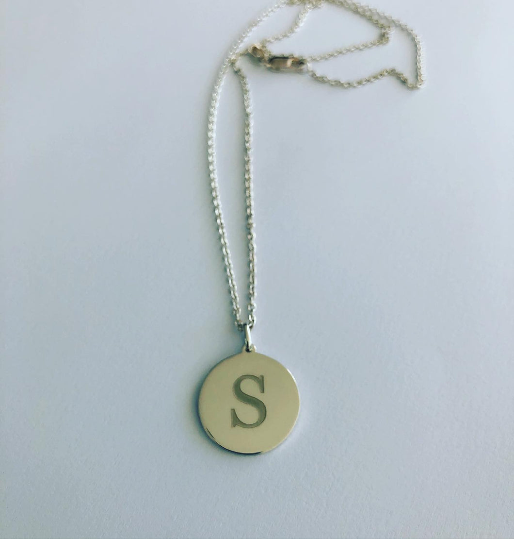 The Freddie - Sterling Silver 18mm Initial Pendant