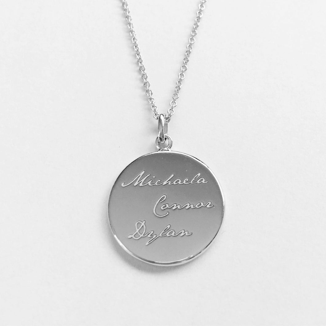The Susan - Sterling Silver 18mm Name Pendant