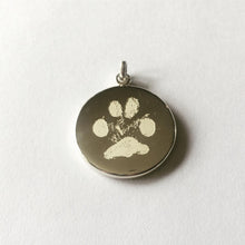 The Lucky - Sterling Silver 13mm Paw Print and Name Pendant