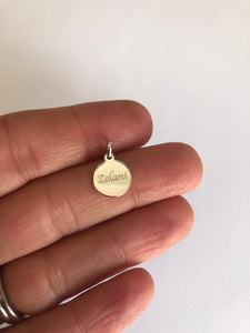The Petite Pendant - Sterling Silver 8mm Personalised Pendant