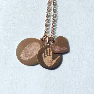The JLB Petite - 13mm Pendant with Hand and/Foot Print
