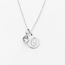 The Rupert  -  Sterling Silver 13mm Disc Pendant with Birthstone Charm