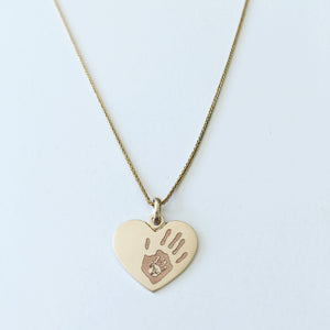 The Jessica -  15mm Name and Print Heart Pendant